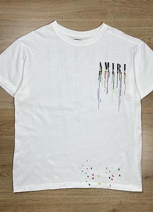 Біла футболка amiri з принтом