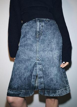 Джинсовая юбка zara - s, m, l