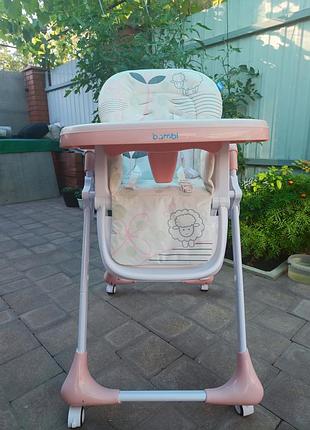 Стульчик для кормления bambi m3233 unicorn pink