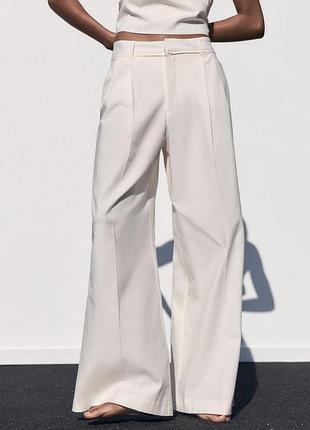 Брюки zara double pleat pants