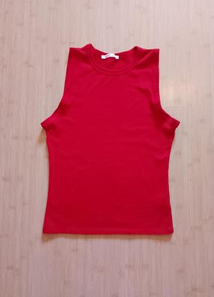 Майка топ женская pull &amp; bear котоновая мягкая красная