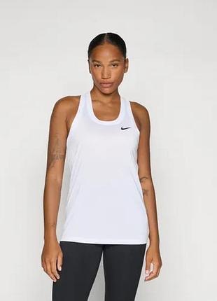 Белая спортивная женская майка nike dri-fit размер м
