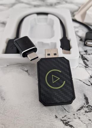 Беспроводной адаптер для автомобиля для carplay и android auto usb bluethooth черный