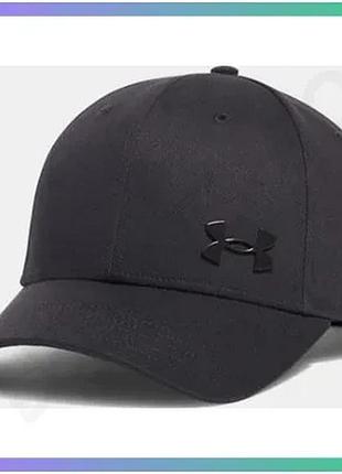 Кепка under armour m sportstyle metal adj чорна чоловіча регульована кепка для спорту та активного відпочинку