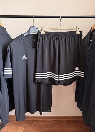 Спортивный костюм adidas climalite tracksuit football sport shorts + t-shirt