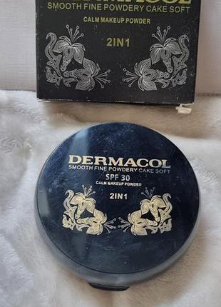 Пудра dermacol smooth fine powdery cake soft 2in1 (spf 30, водостойкая и гипоаллергенная) номер 02