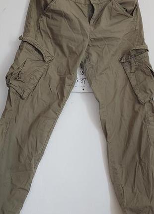 Стильні жіночі штани карго h&m divided / хакі / 100% бавовна / s (36)