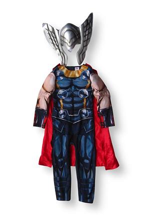 Карнавальный маскарадный костюм thor тор marvel со шлемом новогодний хэллоуин halloween  3-4 года