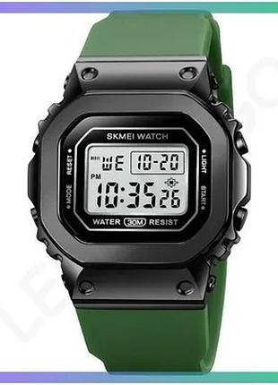 Спортивні годинники skmei 1796 military-black з будильником і секундоміром для чоловіків чорні електронні