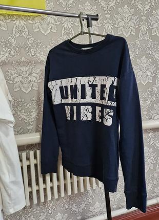 Світшот унісекс united vibes, темно синього кольору