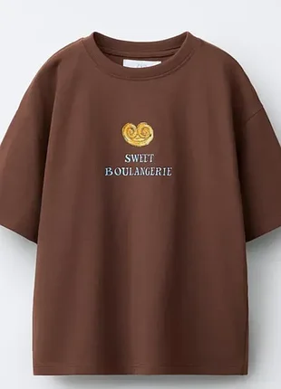 Футболка zara с принтом для девочки