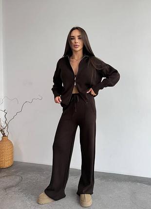 Теплий базовий костюм на блискавці oversize