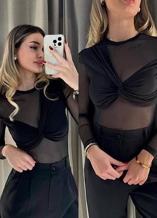 Стильный лонгслив с имитацией лифа