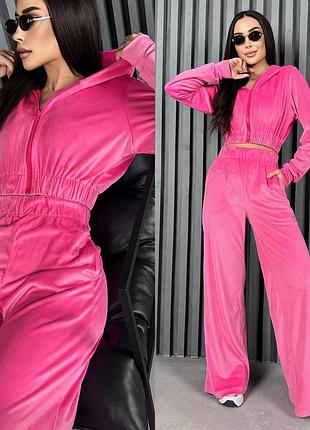 Женский велюровый костюм oversize