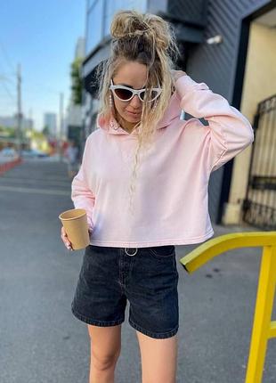 Укорочене худи з капюшоном oversize