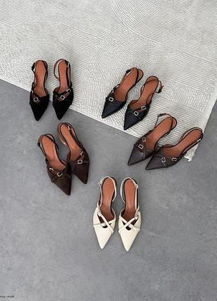 Шикарные туфли-слингбеки на каблуке