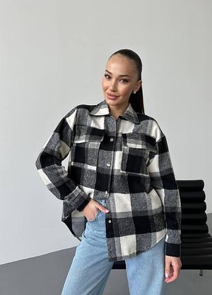 Женская кашемировая рубашка в клетку