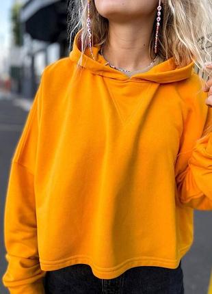 Укороченное худи с капюшоном oversize
