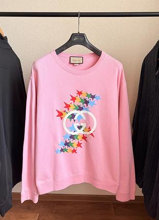Свитшот gucci rainbow stars crewneck sweatershirt luxury fw21