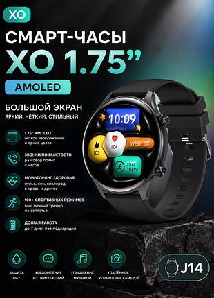 Смарт-годинник xo j14 з великим amoled-екраном 1.75 дюйма. новий, чорного кольору.