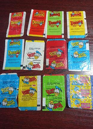 Обертки от жвачок donald duck 11 шт - donald duck bubble gum