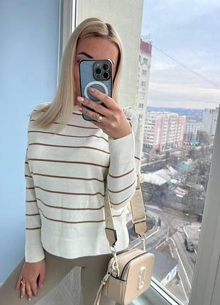 Женский свитер в полоску турция