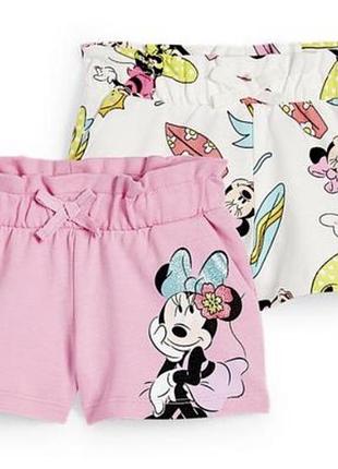 Шорти для дівчинки c&a minnie mouse 116 см 6 років, комплект 2 шт.