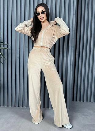 Женский плюшевый костюм oversize