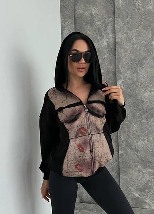 Стильний худі unisex на змійці та з капюшоном