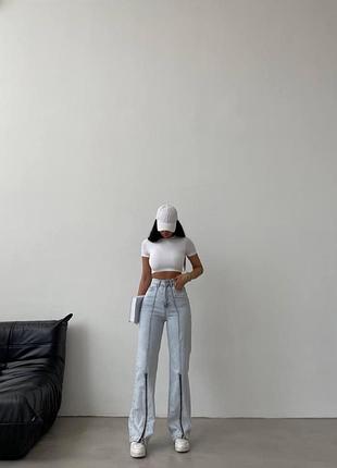 Стильні джинси wide leg з блискавкою туреччина остань 36