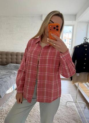 Фланелева сорочка в клітку oversize