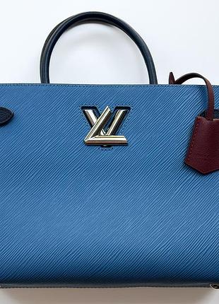 Louis vuitton twist tote epi leather blue original lv france оригінал луї вітон вживана ідеальний стан