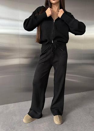 Теплый базовый костюм на молнии oversize