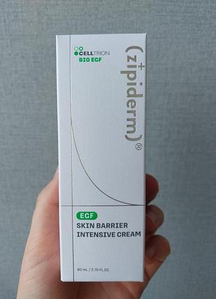 Крем для пошкженного кожного барьера zipiderm egf skin barrier intensive cream 80 мл с egf, 5 церамидами и dna