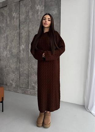 Тепла трикотажна міді сукня oversize