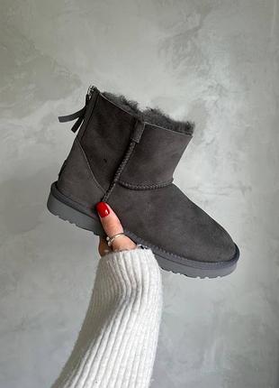 Натуральні уггі розпродаж ugg mini zip grey. sale