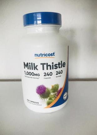 Nutricost, розторопша, 1000 мг, 240 капсул