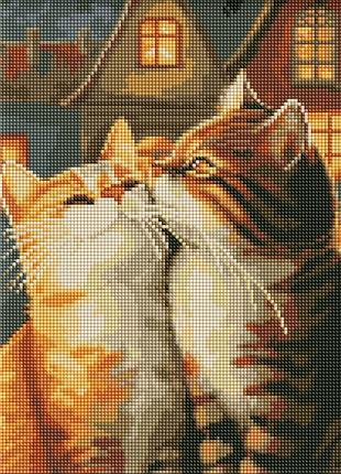 Алмазная мозаика "влюбленные котики" 30x40 см