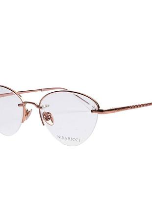 Nina ricci vnr-283  8fcy рожеве золото - rosegold- полуободкова оправа cat-eye - original премiальна серiя бренда