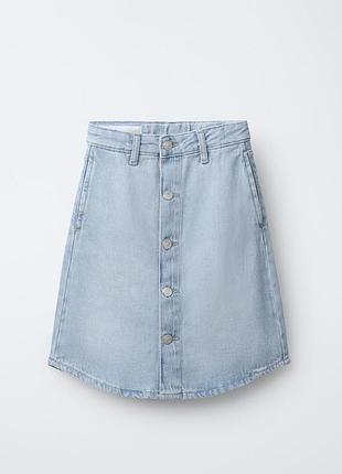 Спідниця джинсова довга голуба zara