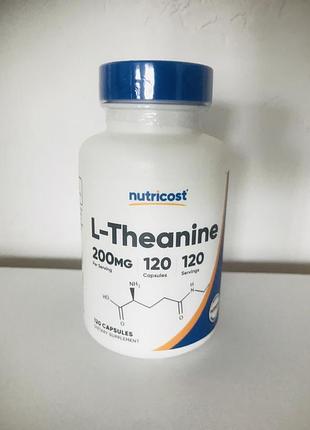 Nutricost, l-теанін, 200 мг, 120 капсул
