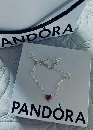 Женская цепочка "красное сердце" pandora - лучший подарок на 8 березня