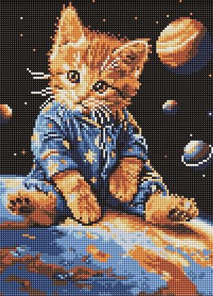 Алмазная мозаика "звездный котик" 30x40 см