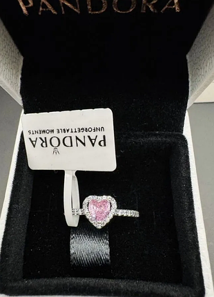Серебряное кольцо pandora "розовое сердце" — символ любви и нежности