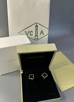 Срібні сережки van cleef & arpels кульчики / на подарунок