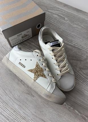 Кеди жіночі golden goose шкіряні білі 39 25 см