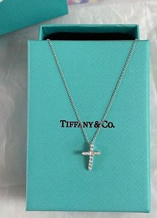 Срібний ланцюжок "хрестик" tiffany & co / на подарунок