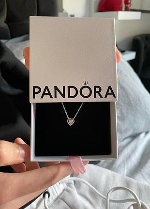 Срібна цепочка / підвіска pandora «рожеве серце» – на подарок