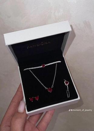 Жіночі прикраси, пандора "pandora" комплект 4в1 найкращий подарунок