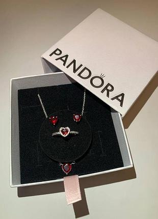 Комплект pandora "красное сердце" – подарок, который говорит о любви!